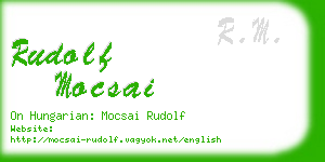 rudolf mocsai business card